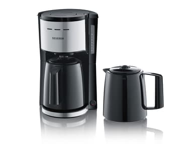 Severin Kaffemaskine m. 2 termo 1000 watt Stål/Sort