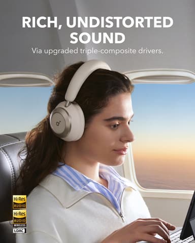 Soundcore Space One Pro trådløse around-ear høretelefoner (hvid)