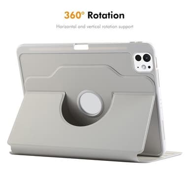 Kunstlædertaske med stativ til iPad Air 11 2024 / Air 10,9 2022 - Grå