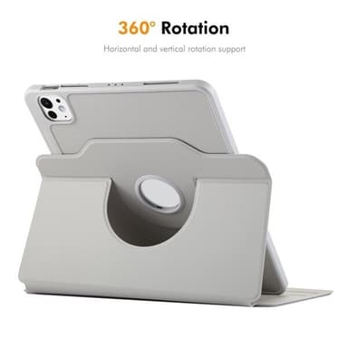 Kunstlædertaske med stativ til iPad Air 11 2024 / Air 10,9 2022 - Grå