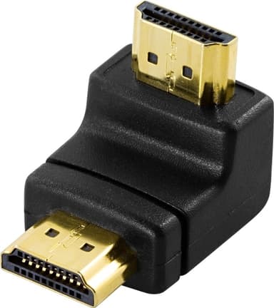 DeLOCK HDMI-adapter, 19-pin han til han, vinklet, guldpletteret