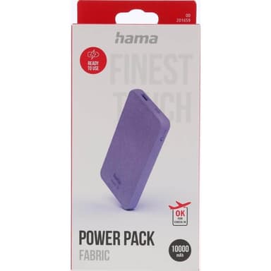 Hama Powerbank Fabric 10000mAh Lilla