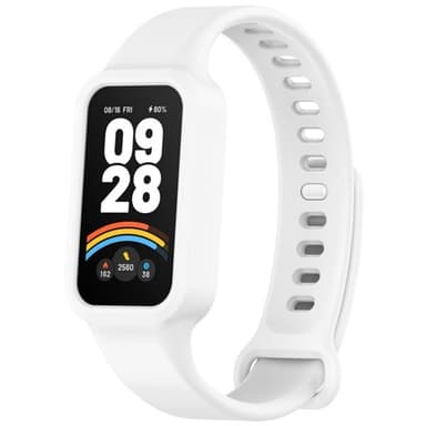 Silikonearmbånd til Redmi Band 3 / Xiaomi Smart Band 9 Active - Hvid