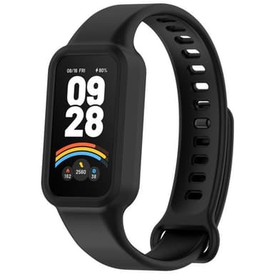 Silikonearmbånd til Redmi Band 3 / Xiaomi Smart Band 9 Active - Svart
