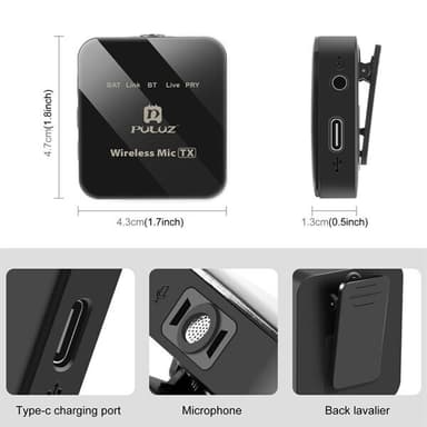 Puluz Trådløse mikrofoner med modtager til iPhone / iPad