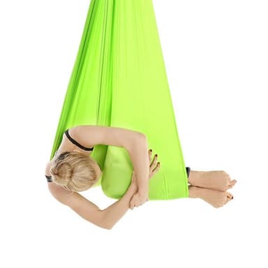 Yoga-hængekøje 400x280 cm med strækbare stropper - Sort