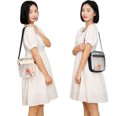 Crossbody PVC lille firkantet taske Beige