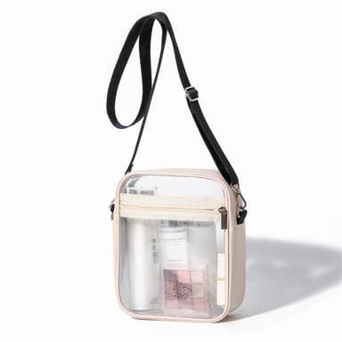Crossbody PVC lille firkantet taske Beige