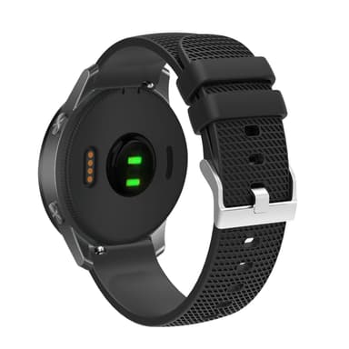 Silikonemønster urrem til Garmin Vivoactive 4 18mm Sort