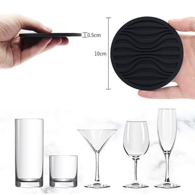 3-delt sæt af nye silikone glasbrikker Sort