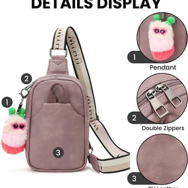 Crossbody-taske til kvinder med justerbar rem Lyserød