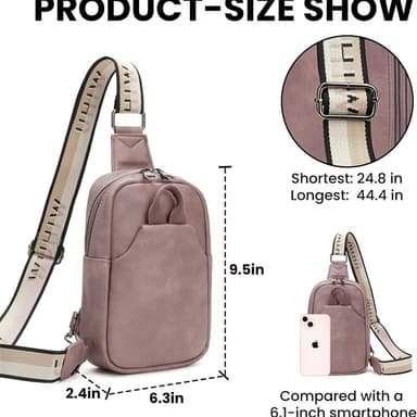 Crossbody-taske til kvinder med justerbar rem Lyserød