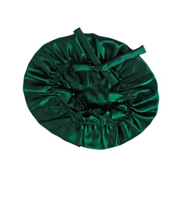 Luksuriøs dobbeltlags 16 Momme Silk Sleep Cap Grøn