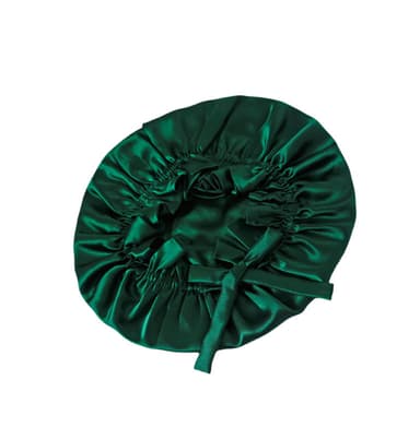 Luksuriøs dobbeltlags 16 Momme Silk Sleep Cap Grøn