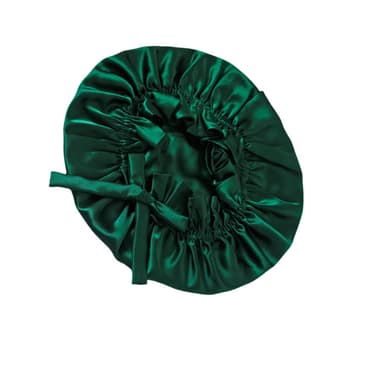 Luksuriøs dobbeltlags 16 Momme Silk Sleep Cap Grøn