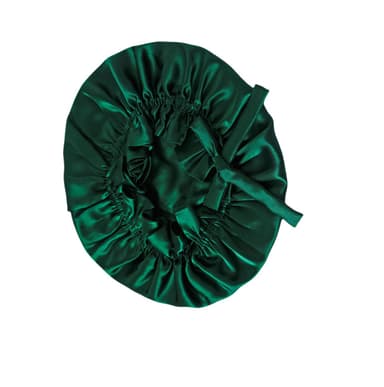 Luksuriøs dobbeltlags 16 Momme Silk Sleep Cap Grøn