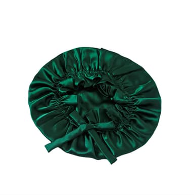 Luksuriøs dobbeltlags 16 Momme Silk Sleep Cap Grøn
