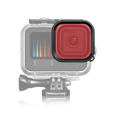 Vandtæt dykkerfilter til GoPro Hero 11/10/9 Rød