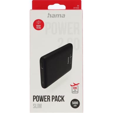 Hama Powerbank Slim 5000mAh Sort