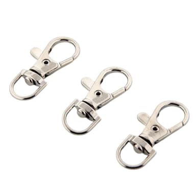 Drejelige spænder lanyard karabinhager nøglering clips nøgleringe 10-delt Sølv 1 cm