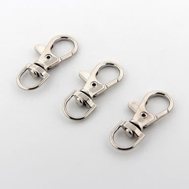 Drejelige spænder lanyard karabinhager nøglering clips nøgleringe 10-delt Sølv 1 cm