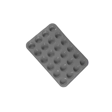 Silikone kageform - 24 kopper rund muffinform Grå