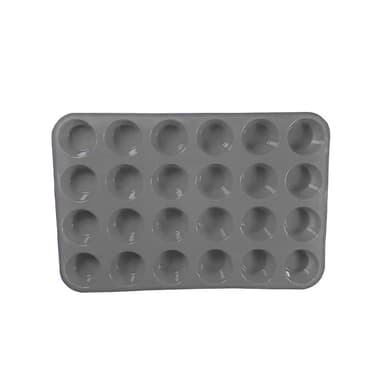 Silikone kageform - 24 kopper rund muffinform Grå