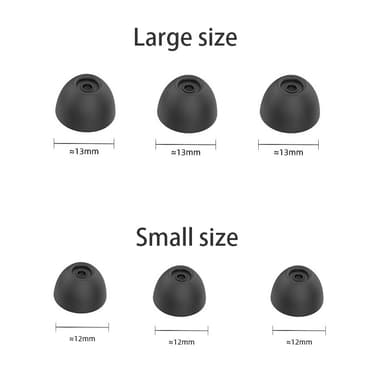 Bløde ørepropper til Samsung Galaxy Buds 2 in-ear øretelefoner 3,8 mm 3-par Sort