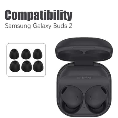 Bløde ørepropper til Samsung Galaxy Buds 2 in-ear øretelefoner 3,8 mm 3-par Sort