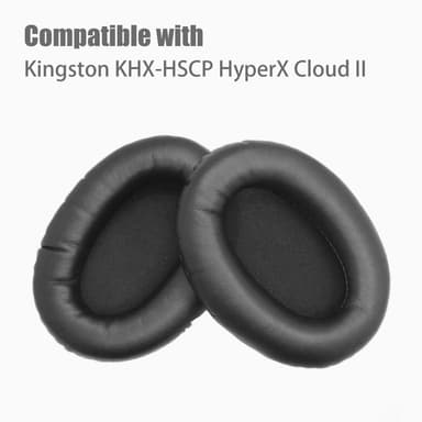 Ørepuder til Kingston KHX-HSCP HyperX Cloud II Sort Ørepuder i proteinlæder