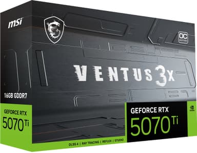 MSI GeForce RTX 5070 Ti 16G VENTUS 3X OC grafikkort (16GB GDDR7)
