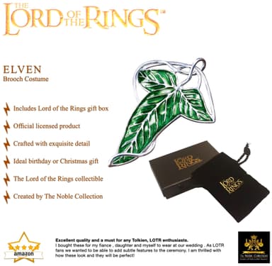 Noble Collection Ringenes Herre halskæde (Elven Leaf brooch)