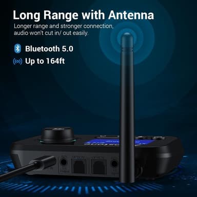 NÖRDIC Bluetooth 5.0-sendermodtager, lydadapter til 2 hovedtelefoner Lang rækkevidde