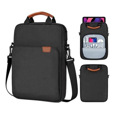 Vandafvisende iPad- og laptoptaske i polyester, 13,3"" - svart