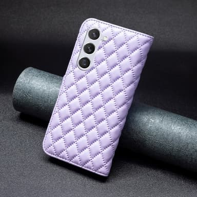 SKALO Samsung S25 BINFEN COLOR Quiltet cover Flip Cover - Lilla