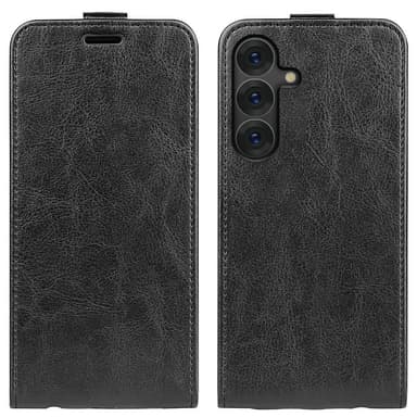 SKALO Samsung S25 Vertical Flip PU-Læder Flip Cover - Sort