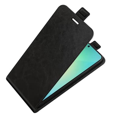 SKALO Samsung S25 Vertical Flip PU-Læder Flip Cover - Sort