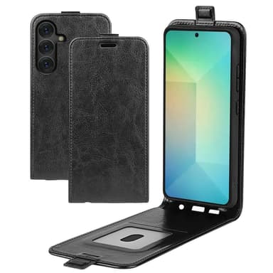 SKALO Samsung S25 Vertical Flip PU-Læder Flip Cover - Sort