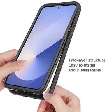 SKALO Samsung S25+ Shockproof Clear Hybrid Cover - Sort