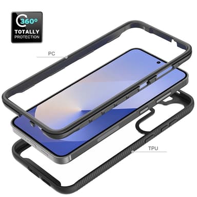 SKALO Samsung S25+ Shockproof Clear Hybrid Cover - Sort