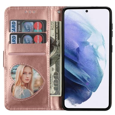 SKALO Samsung S25 Ultra Glitter Lynlås Flip Cover - Rosa guld