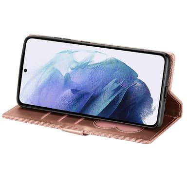 SKALO Samsung S25 Ultra Glitter Lynlås Flip Cover - Rosa guld