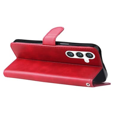 SKALO Samsung S25 Klassisk lynlås Flip Cover - Rød