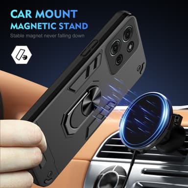 SKALO Motorola Moto G75 5G Armor Metallring Cover - Sort