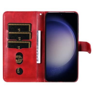 SKALO Samsung S25 Klassisk lynlås Flip Cover - Rød