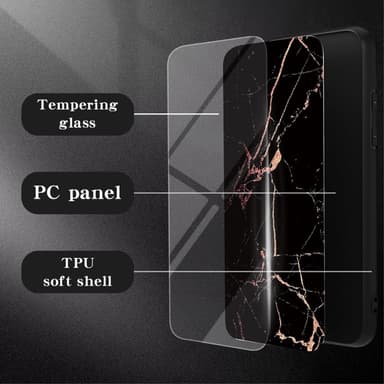 SKALO Samsung S25+ Marmor Hærdet Glas TPU Cover - #2