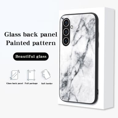 SKALO Samsung S25+ Marmor Hærdet Glas TPU Cover - #2