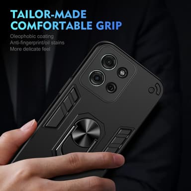 SKALO Motorola Moto G75 5G Armor Metallring Cover - Sort
