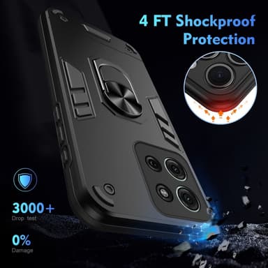 SKALO Motorola Moto G75 5G Armor Metallring Cover - Sort