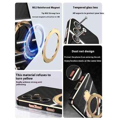 SKALO Samsung S25 Guldring Cover - Hvid